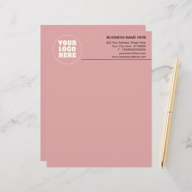 Einfach Minimalistisches Logo und Text Briefbogen (Vorderseite/Rückseite Beispiel)