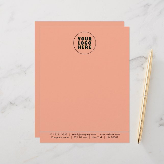 Einfach Minimalistisches Logo und Text Briefbogen (Vorderseite/Rückseite Beispiel)