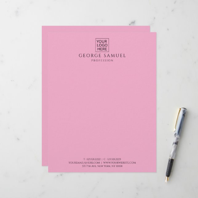 Einfach Minimalistisches Logo und Text Briefbogen (Vorderseite/Rückseite Beispiel)