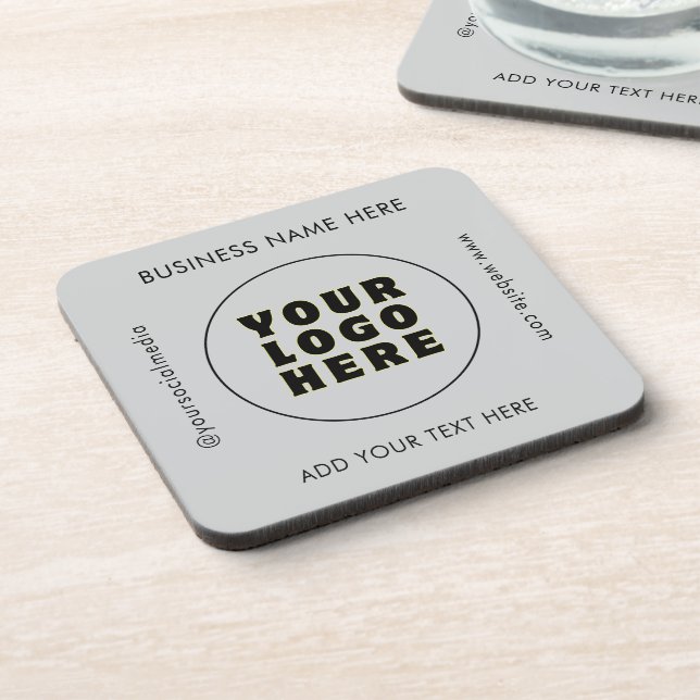 Einfach Minimalistisches Logo und Text Getränkeuntersetzer (Linke Seite)