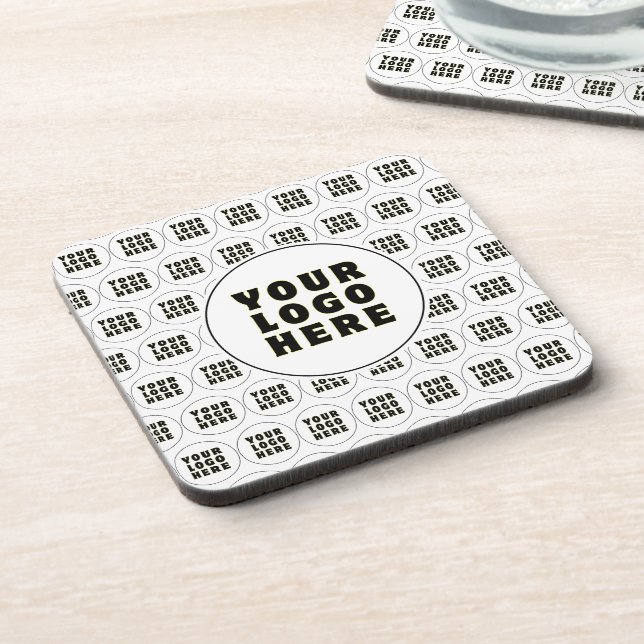 Einfach Minimalistisches Logo und Text Getränkeuntersetzer (Linke Seite)