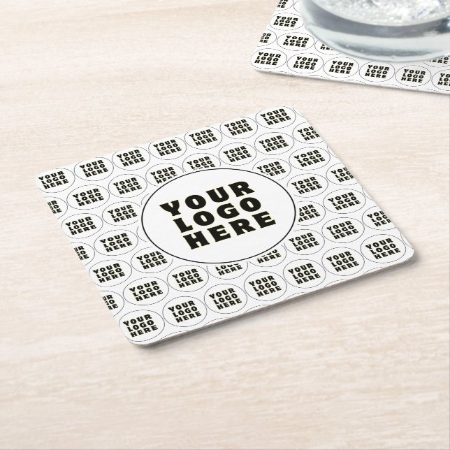 Einfach Minimalistisches Logo und Text Rechteckiger Pappuntersetzer (angewinkelt)