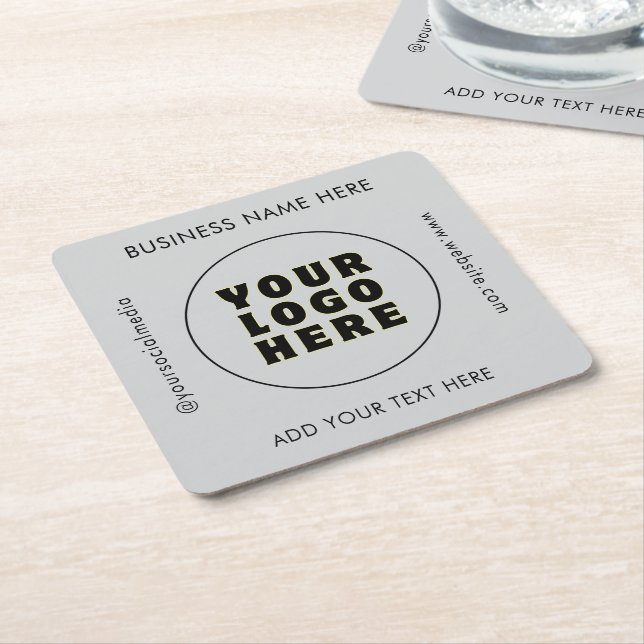 Einfach Minimalistisches Logo und Text Rechteckiger Pappuntersetzer (angewinkelt)