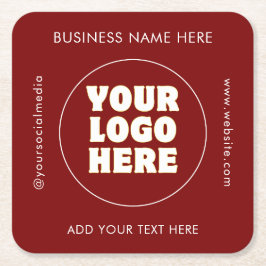 Einfach Minimalistisches Logo und Text Rechteckiger Pappuntersetzer