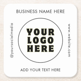 Einfach Minimalistisches Logo und Text Rechteckiger Pappuntersetzer