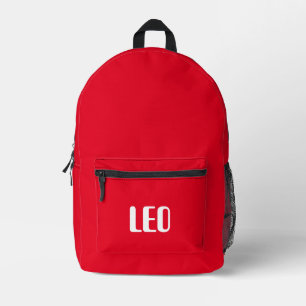 Einfach Minimalistisches Rotes Personalisiert Bedruckter Rucksack
