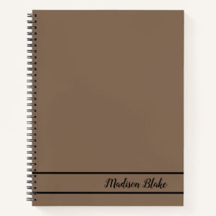 Einfach minimalistisches Schlicht Pastel Brown Not Notizbuch