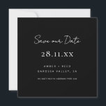Einfach Minimalistisches Schwarz/Weiß-Quadrat Save The Date<br><div class="desc">Diese einfache und klassische Schwarz-Weiß-Save the Date-Karte ist ideal für diejenigen,  die wollte,  Dinge einfach behalten. Dies Save the Date wird sicherstellen,  dass alle Ihre wichtigen Details bemerkt werden,  während es elegant und elegant behalten wird.</div>