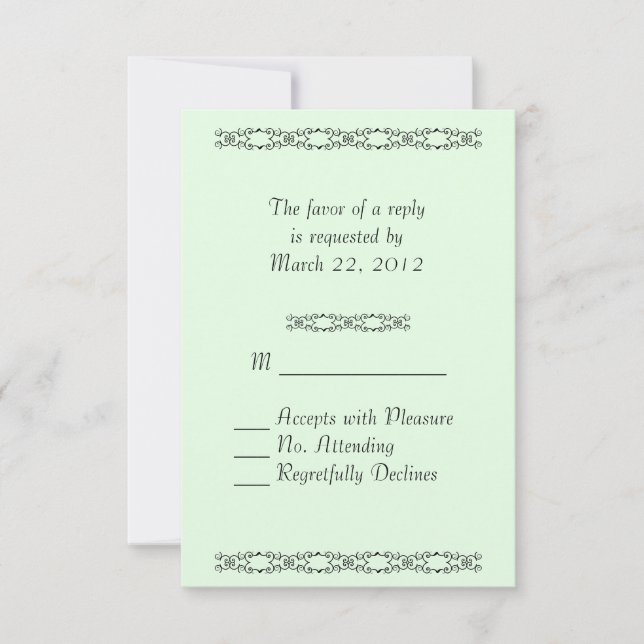 Einfach Minty Wedding RSVP Karte (Vorderseite)