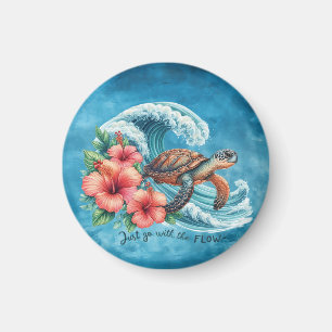 Einfach mit dem Strom gehen — Schildkrötenstil Magnet