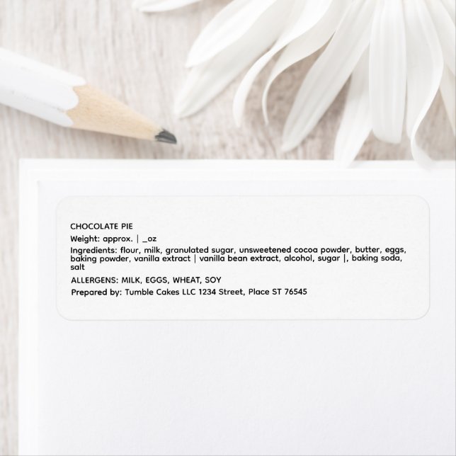 Einfach mit Lebensmitteletiketten zubereitet (Insitu)