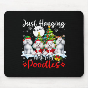 Einfach mit meinen Poodles spielen Weihnachten Wei Mousepad