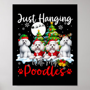 Einfach mit meinen Poodles spielen Weihnachten Wei Poster