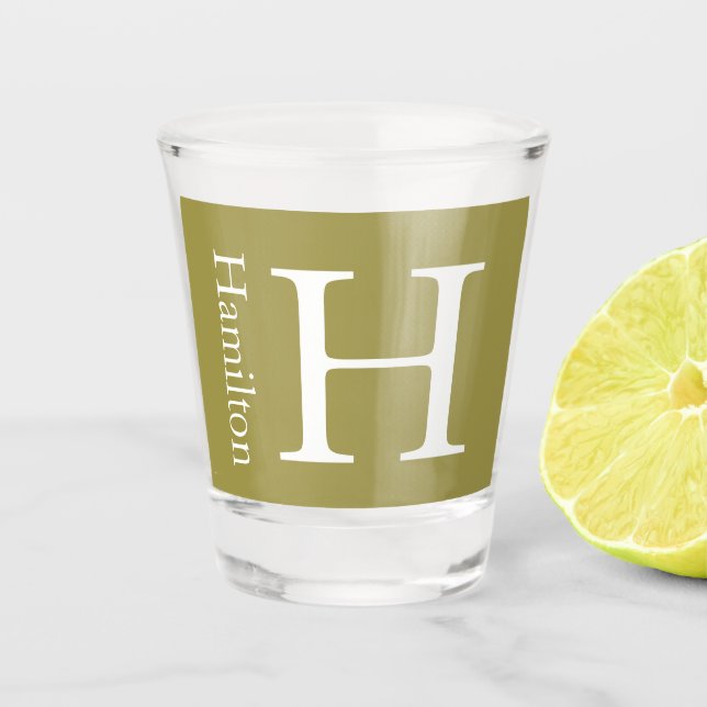 Einfach Mit Monogramm Name Personalisiert Schnapsglas (Vorderseite)