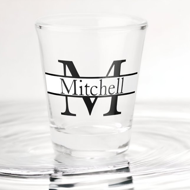 Einfach Mit Monogramm Name Personalisiert Schnapsglas (Von Creator hochgeladen)