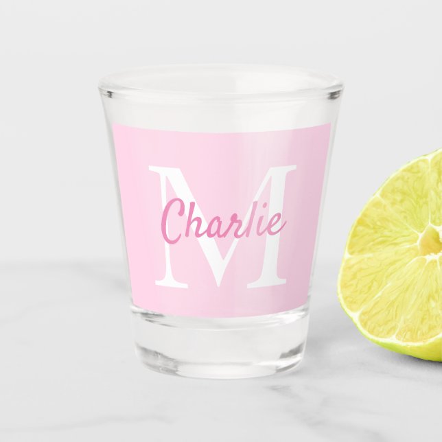 Einfach Mit Monogramm Name Personalisiert Schnapsglas (Vorderseite)