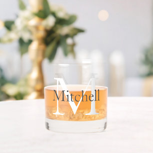 Einfach Mit Monogramm Name Personalisiert Whiskyglas
