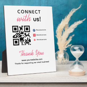 Einfach mit uns verbinden Social Media QR Business Fotoplatte