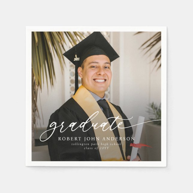 Einfach Modern 2026 Foto Abitur Serviette (Vorderseite)