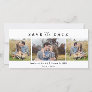 Einfach Modern 3 Fotos Hochzeit Termin vormerken Save The Date