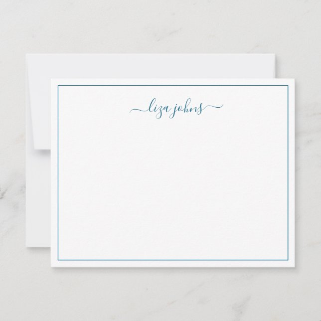 Einfach Modern Blau Schrift Professional  Mitteilungskarte (Vorderseite)