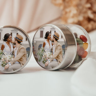 Einfach Modern Boho Foto Hochzeit Runder Aufkleber