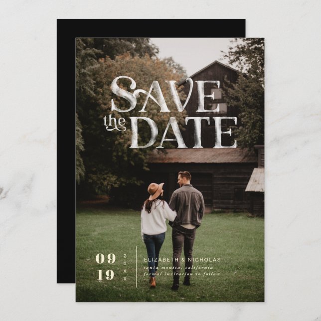 Einfach modern Boho | FOTO SAVE THE DATE (Vorne/Hinten)