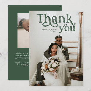 Einfach modern Boho Foto Wedding Vielen Dank Dankeskarte