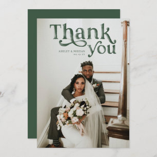 Einfach modern Boho   Foto Wedding Vielen Dank Dankeskarte