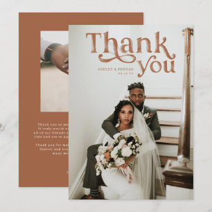 Einfach modern Boho Foto Wedding Vielen Dank Dankeskarte
