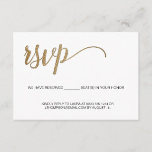Einfach Modern Gold RSVP Keine Post reservierter S Begleitkarte