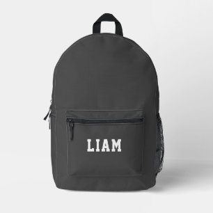 Einfach, modern grau Personalisiert Bedruckter Rucksack