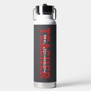 Einfach Modern Grauer Lehrer Trinkflasche