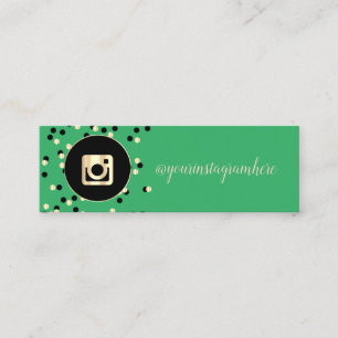 Einfach Modern Grün, Punkte, Gold Instagram Mini Visitenkarte