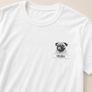 Einfach Modern Haustier Foto & Name S/W T-Shirt