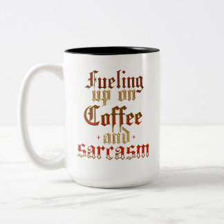 Einfach, modern, humorvoll Kaffee und Sarcasm Zweifarbige Tasse