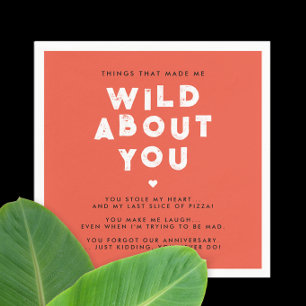Einfach Modern I Love You Rot Und Weiße Typografie Serviette
