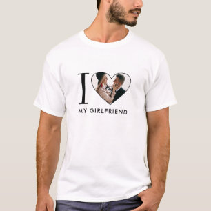 Einfach modern Ich liebe meine Freundin Herz Foto T-Shirt