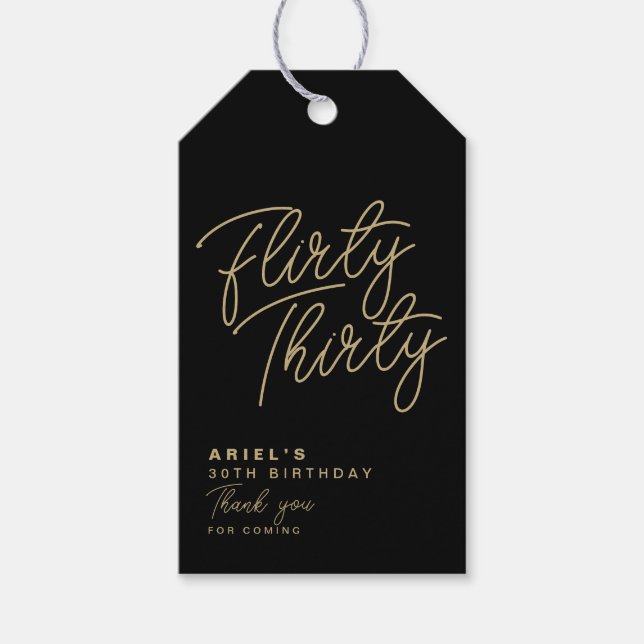 Einfach modern Kokett 30 Personalisiert Geschenkanhänger (Vorderseite)