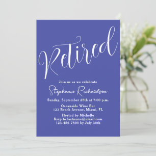 Einfach Modern Lavendel Ruhestand Schriftart Einladung