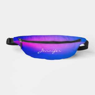 Einfach Modern Lila Rosa Blau Mit Schriftname Bauchtasche