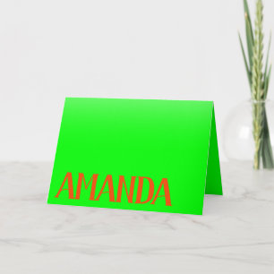 Einfach & modern Lime Green & Orange - Personalisi Karte