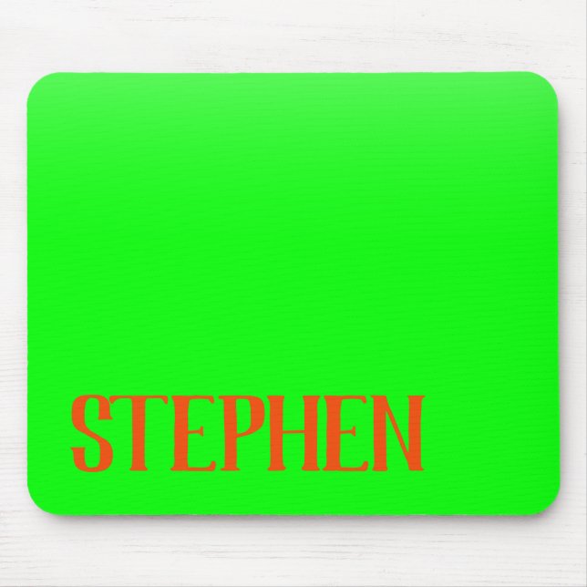 Einfach & modern Lime Green & Orange - Personalisi Mousepad (Vorne)