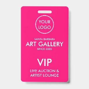 Einfach Modern Magenta Add Logo Auktions VIP Pass Ausweis