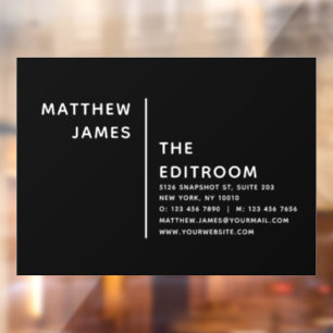 Einfach Modern Minimales Schwarz Weiß Geschäft Fensteraufkleber