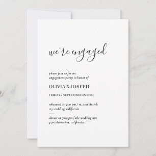 Einfach modern Minimalistisch Engagement Party W Einladung