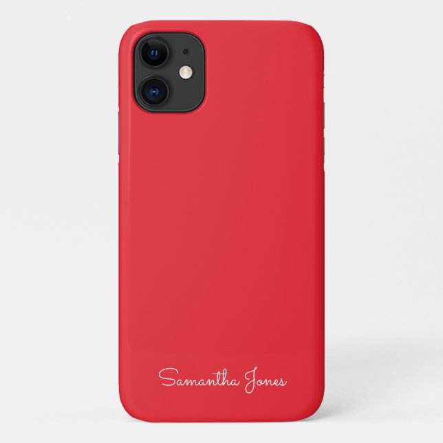 Einfach, modern, minimalrot Case-Mate iPhone hülle (Rückseite)