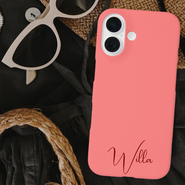 Einfach modern Mit Monogramm, rosa und rot Case-Mate iPhone Hülle (Von Creator hochgeladen)