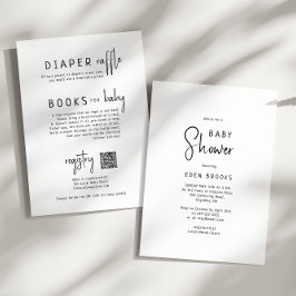 Einfach modern neutral | Alles in einer Babydusche Einladung