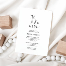 Einfach modern neutral ist es ein Mädchen! Babypar Einladung